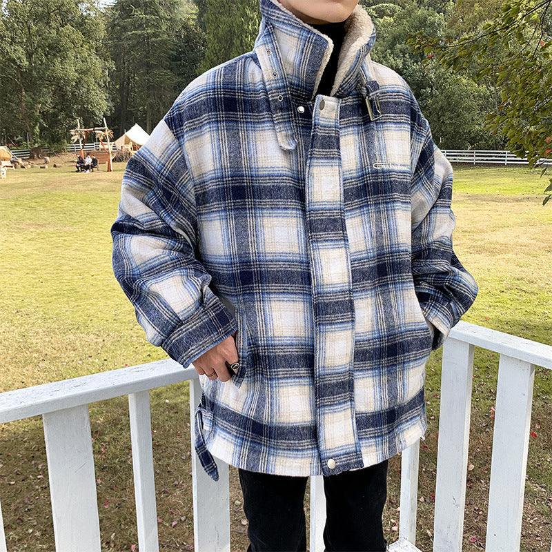 Winter Retro Warm Cotton-padded Jacket Handsome Loose Student Coat Men