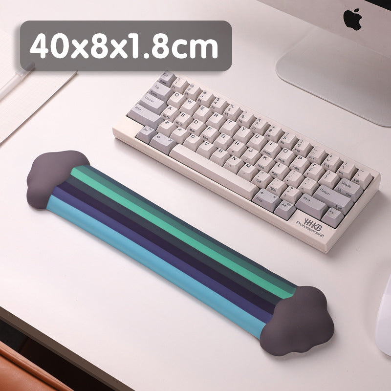 Cloud Rainbow Silica Gel Wrister Mouse Pad Keyboard Support Slippery Washable