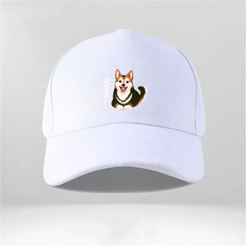 Cartoon Dog Shiba Inu Couple Peaked Cap for Men and Women – New Trendy Adjustable Hat