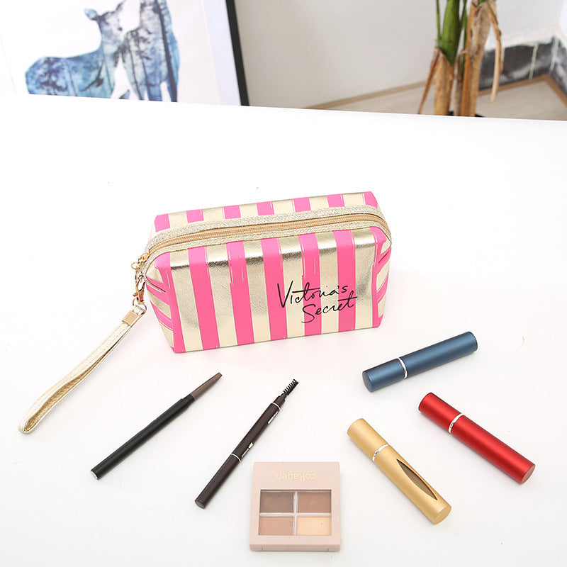 Phnom Penh Striped Makeup Bag – Travel Cosmetic Organizer