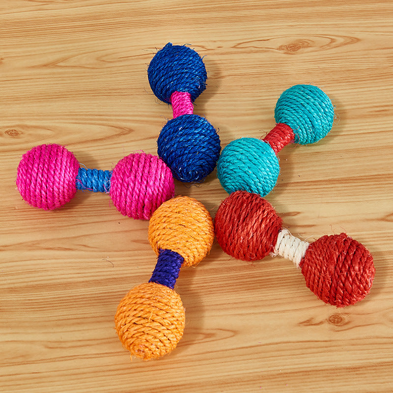 Cat Supplies Sisal Dumbbell Ball Toy Color Mini