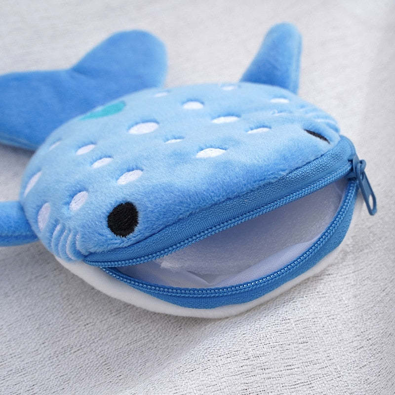 Plush Children’s Shark Coin Purse – Cute Cartoon Pendant Wallet