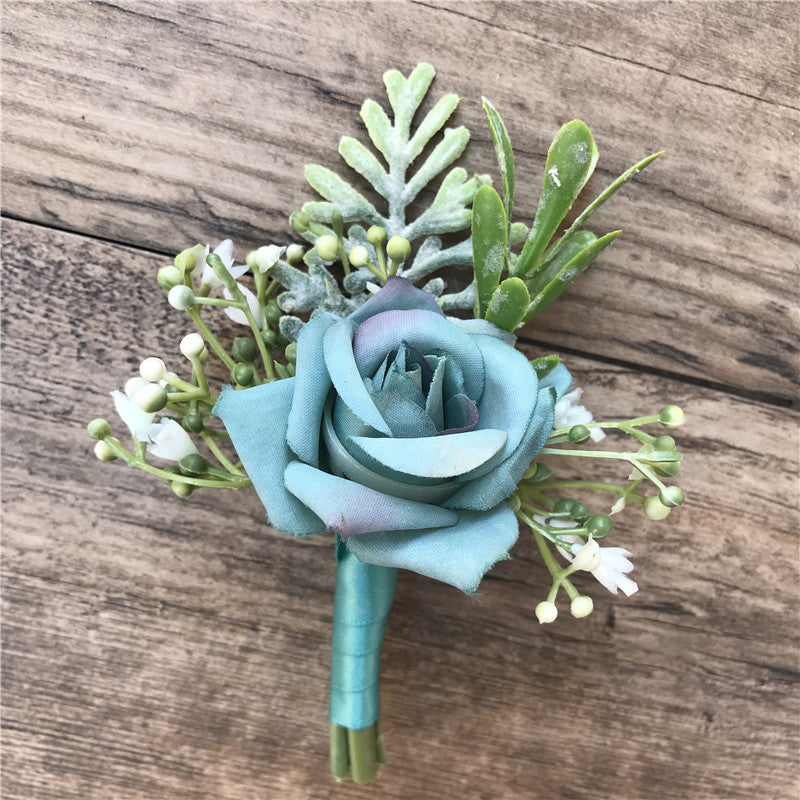 Fabric Bride And Groom Corsage Rose