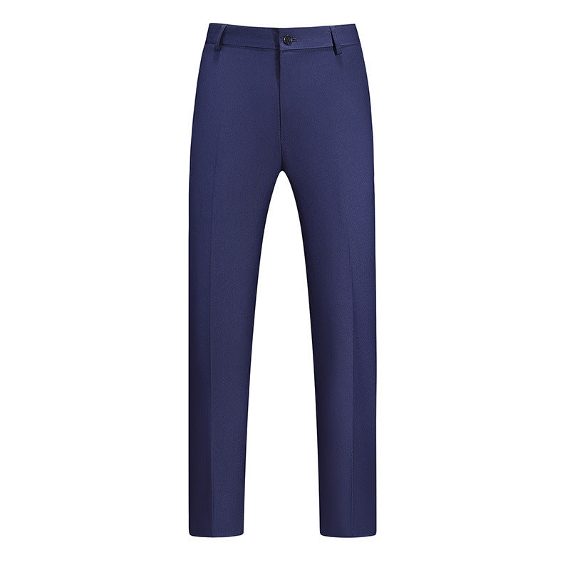 Boys Business Pants – Straight Solid Color Draping Effect Trousers