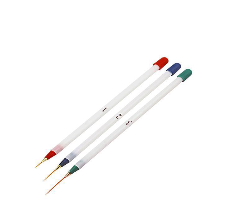 Manicure 3 Pieces Set Line Drawing Pen Paintable Flower Hook Drawing Line Nail Brush Tools
