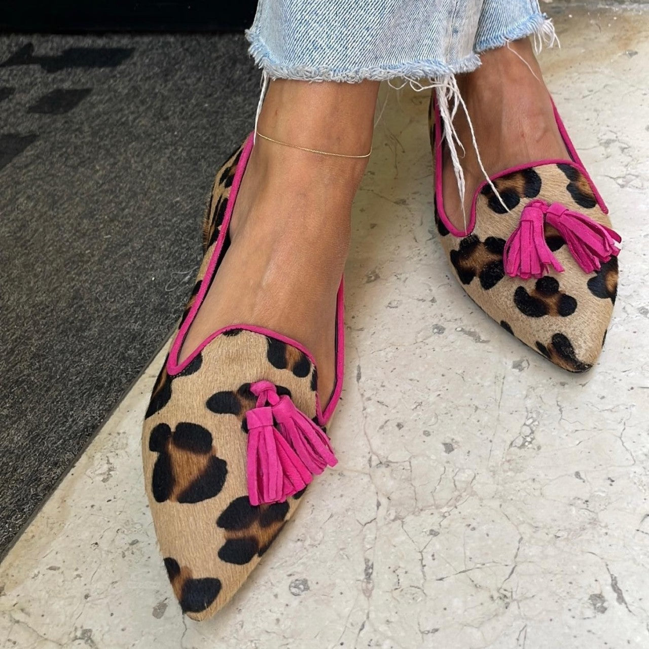 Leopard Pointed Casual Pumps Women's Flat Heel