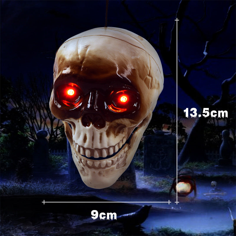 Animated Floating Skeleton Decoration – Realistic Skull Head with Scary Sound
