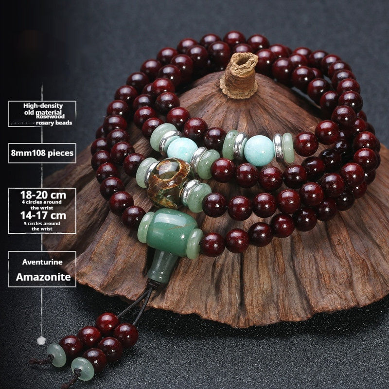 Pterocarpus Santalinus Bracelet Men's 108 Beads