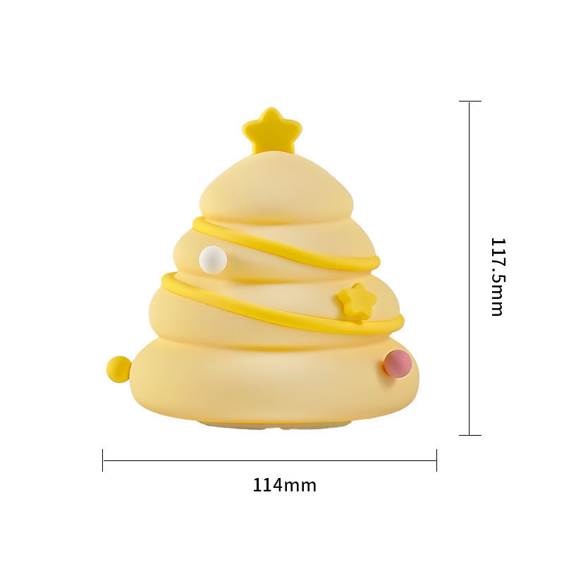 Silicone Xmas Tree Night Light Rechargeable Eye Protection