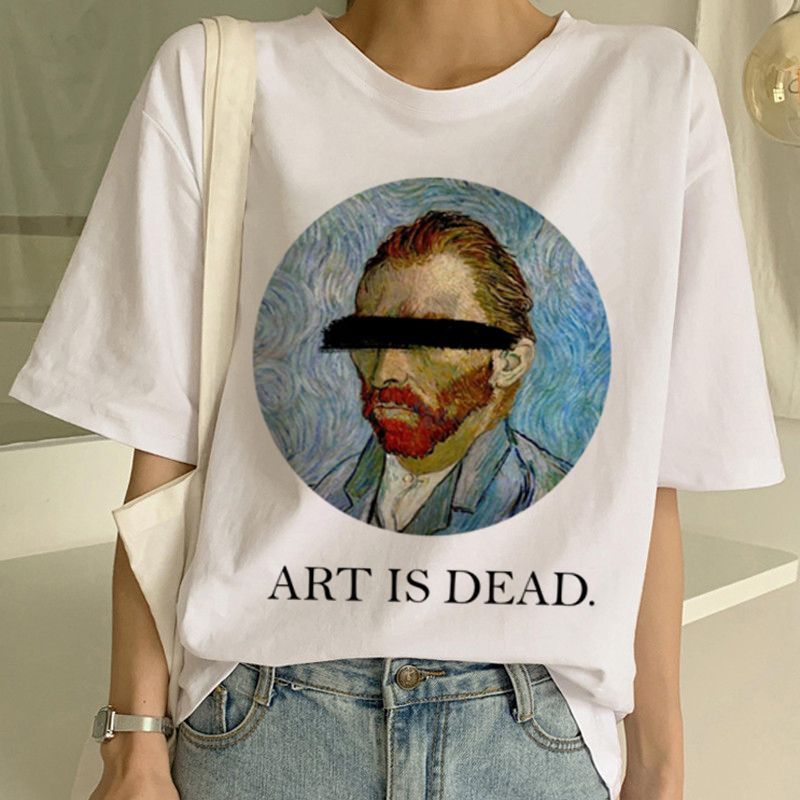 Women's Modal Art Print T Shirt Van Gogh Regular