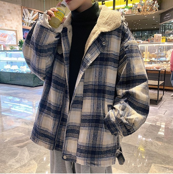 Winter Retro Warm Cotton-padded Jacket Handsome Loose Student Coat Men