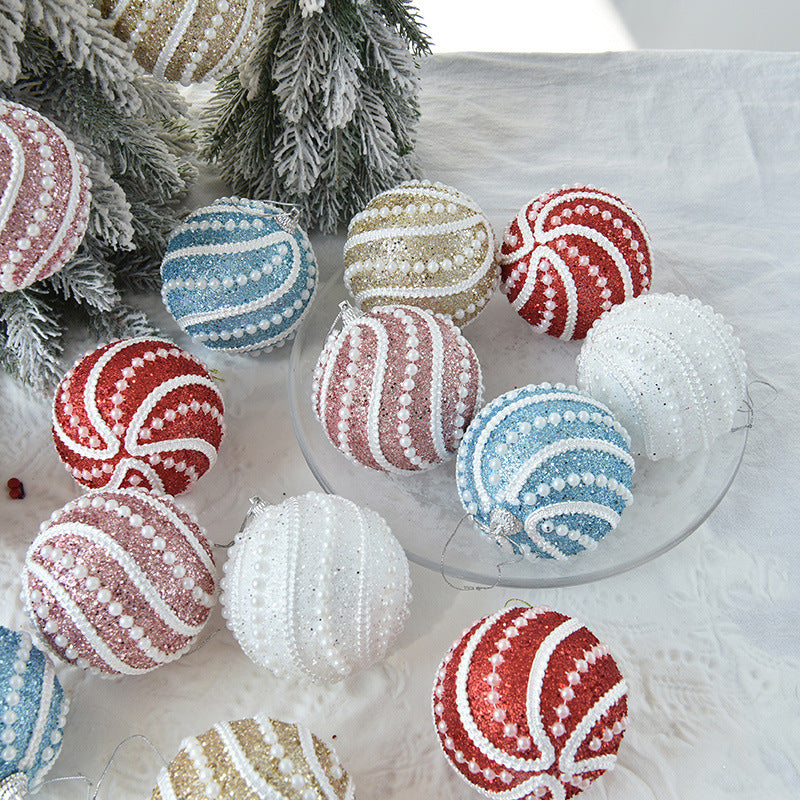 Christmas Tree Decoration With Ball Powder Hanging Ornaments