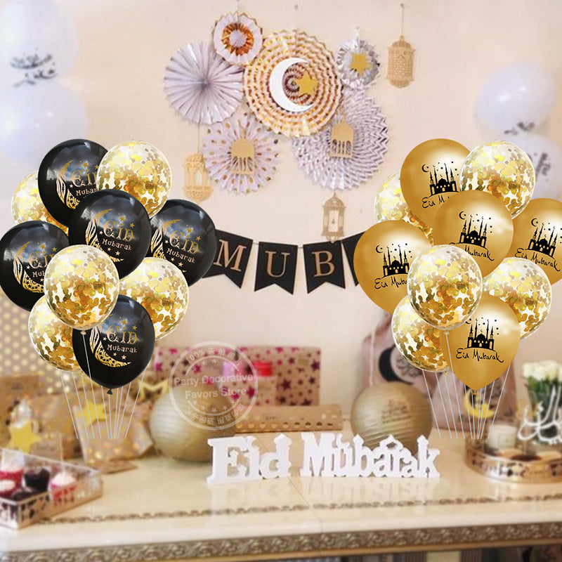 Eid Mubarak Latex Balloons for Ramadan Kareem Festival