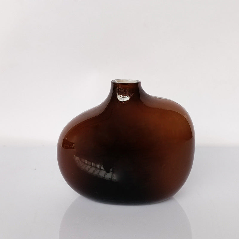 Nordic Light Luxury Glass Small Vase Ornament Decoration Retro