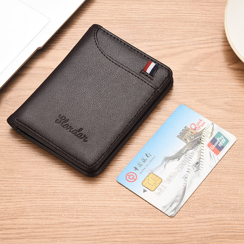 Unisex Slim PU Leather Vertical Driver License Wallet