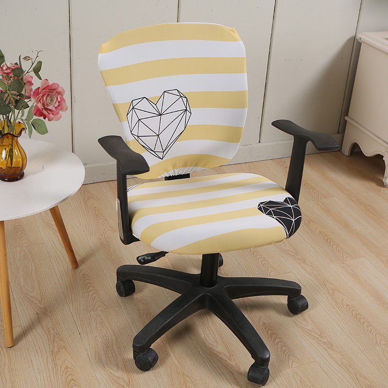 Modern Striped Polyester Split Universal Office Swivel Chair Cover
