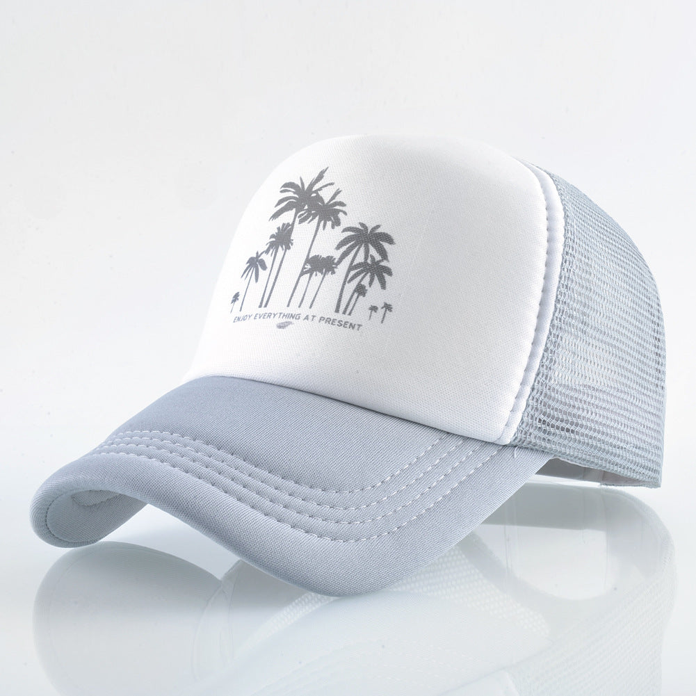 Summer Holiday Wide Brim Baseball Cap for Men and Women with Hip-Hop Flower Print