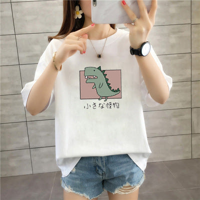 Korean Style Summer T-Shirt – Loose Fit, Plus Size, Casual Short Sleeve for Women