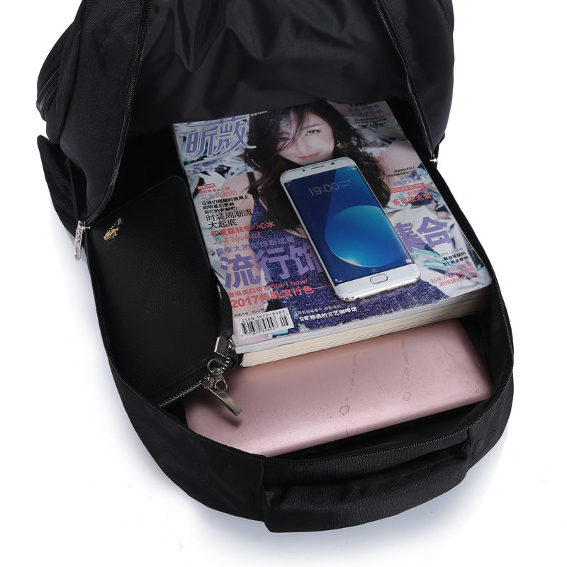 Unisex Oxford Cloth Travel Backpack Solid Color 19in