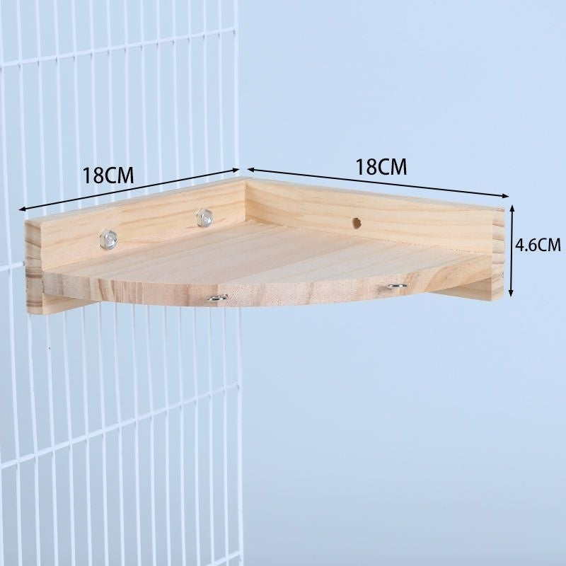 Solid Wood Jumping Platform – Bird Cage Standing Board Toy