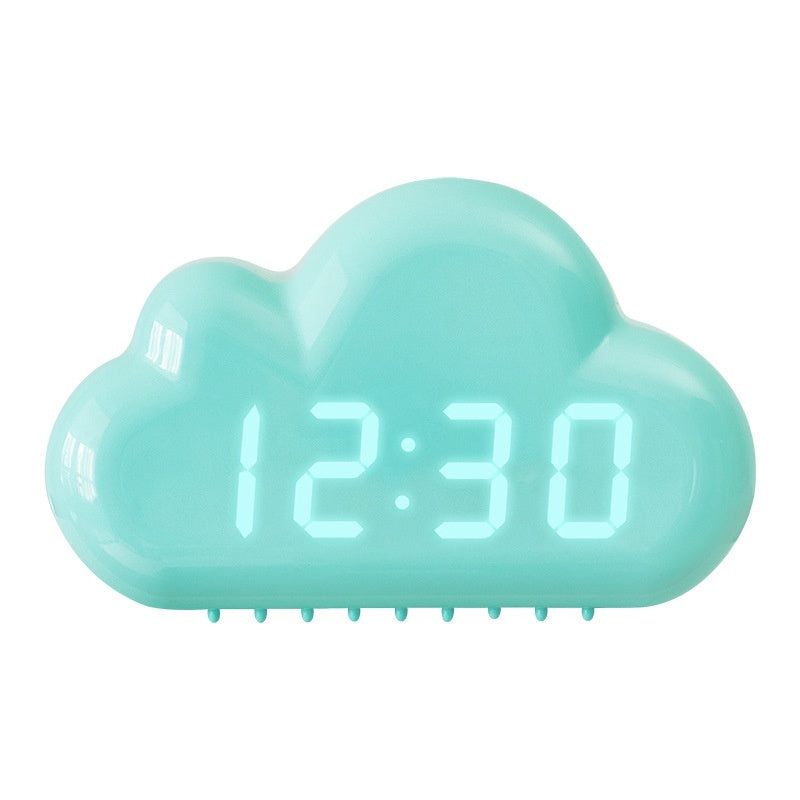 Creative Four Clouds Voice-controlled Led Bedside Snooze Student Calendar Luminous Electronic Clock
