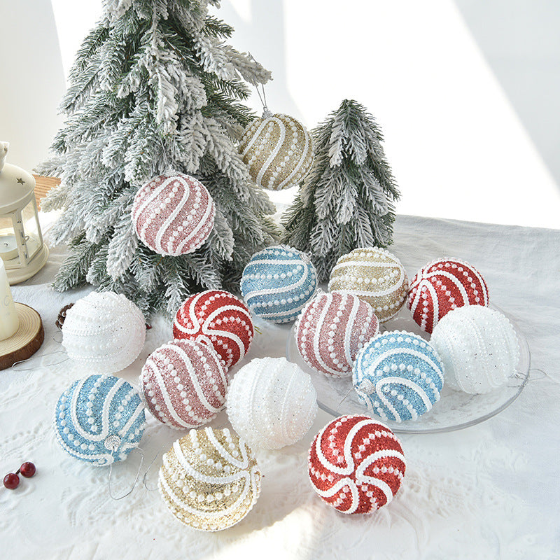 Christmas Tree Decoration With Ball Powder Hanging Ornaments