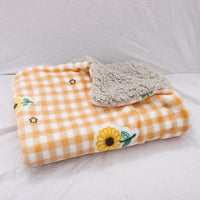 Orange sunflower grey backgrou