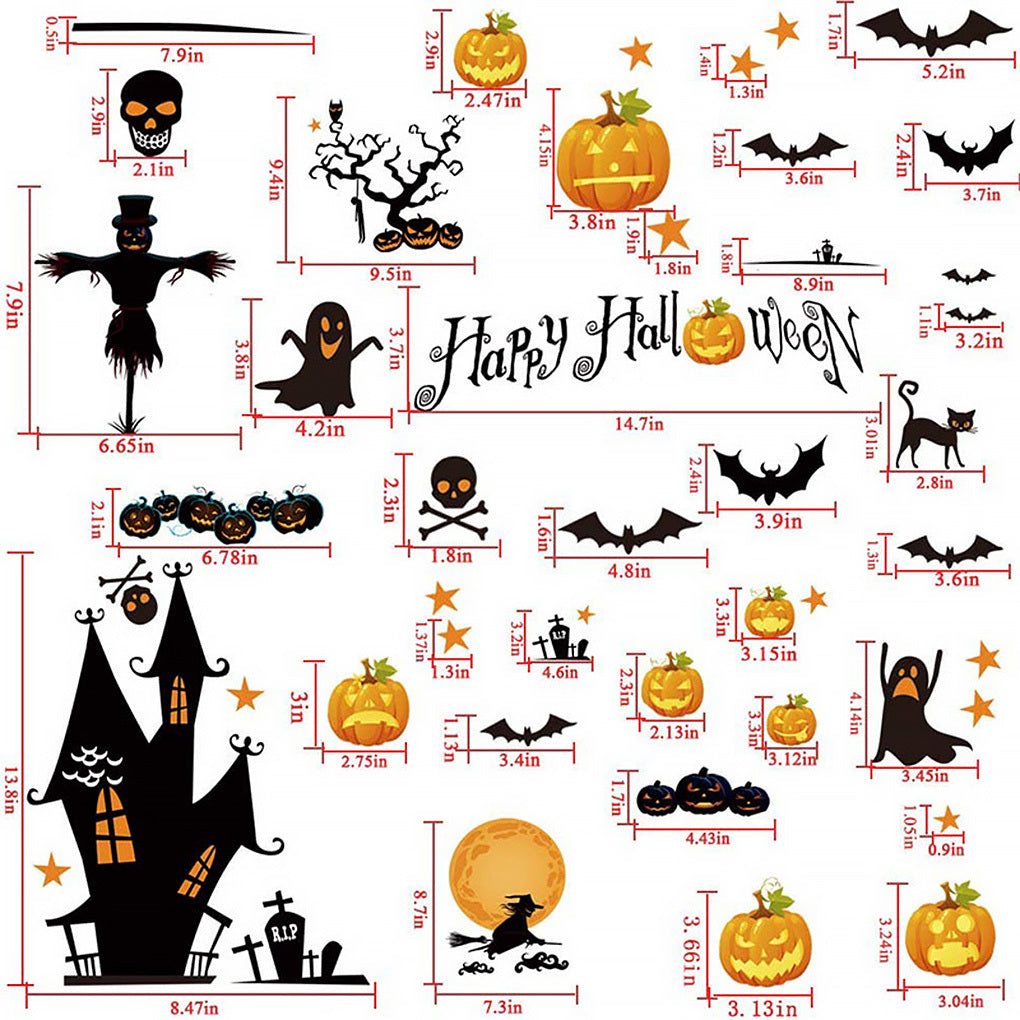 Halloween Bat Pumpkin Creative Decoration Stickers