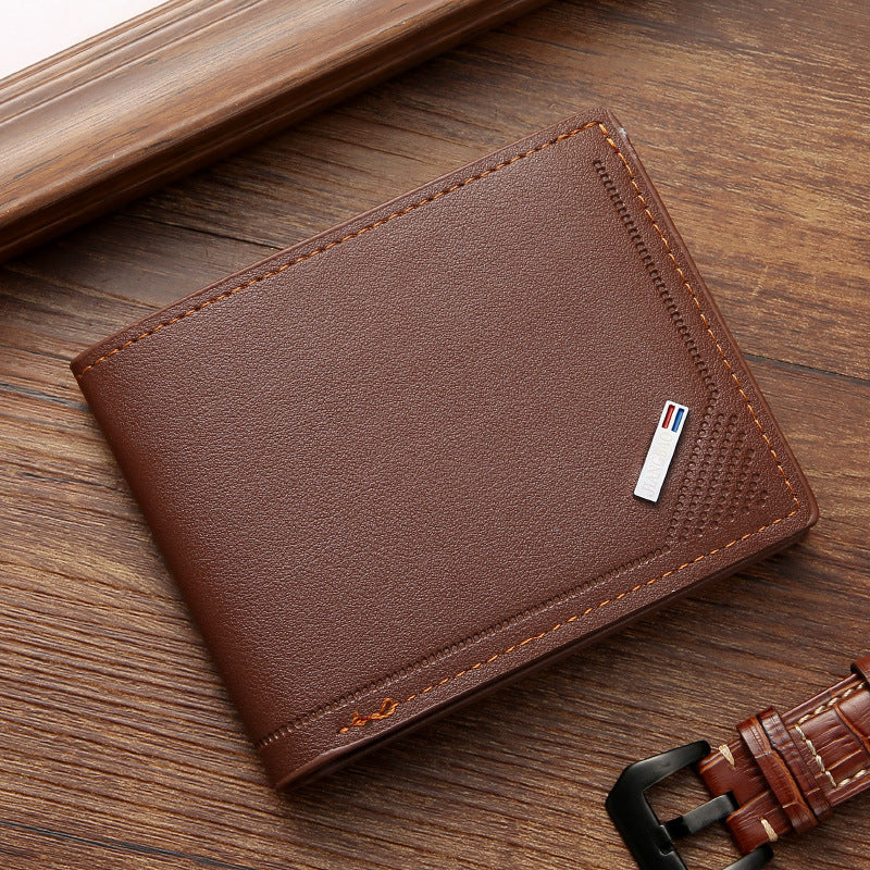Horizontal PU Leather Wallet Unisex With Geometric Pattern