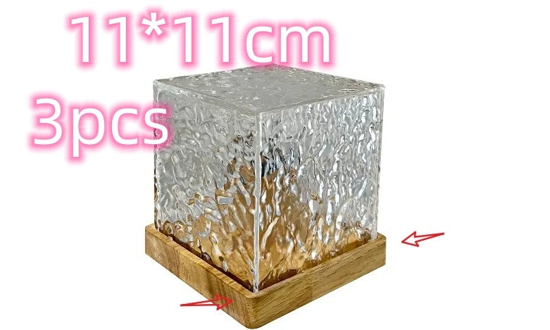 LED Water Ripple Projection Crystal Table Lamp with RGB Dimmable Ambient Night Light