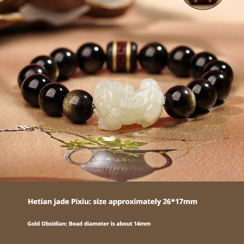 Hetian Jade Bracelet Black And Red Ropes Women