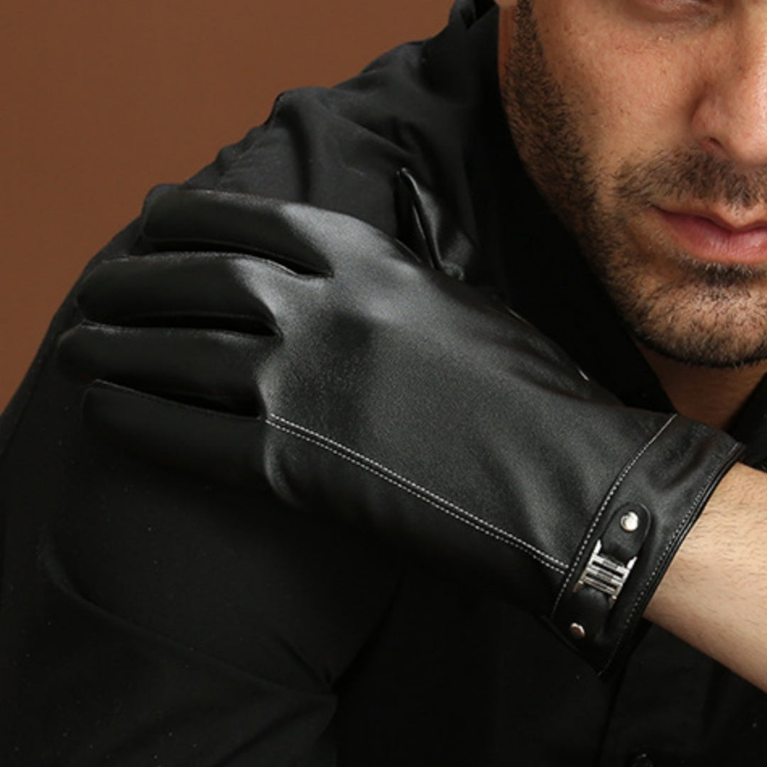 PU Leather Winter Gloves – Warm & Stylish Finger Design