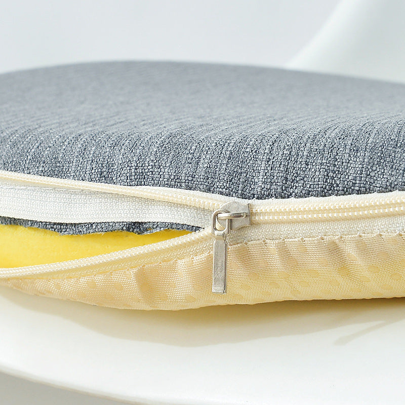 Round Linen Memory Foam Slow Rebound Seat Cushion