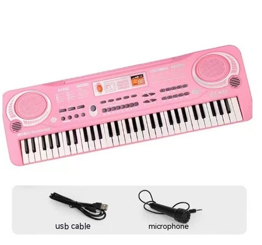 Colorful Plastic Children's Electronic Organ with Microphone