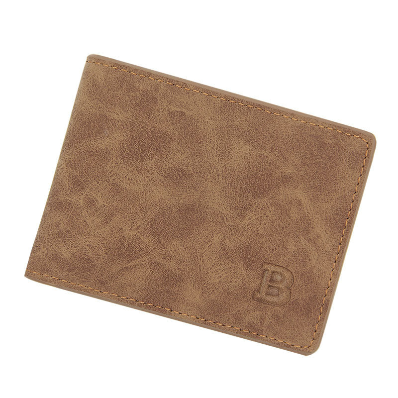 Men's Short PU Leather Wallet Embossed Vintage Style