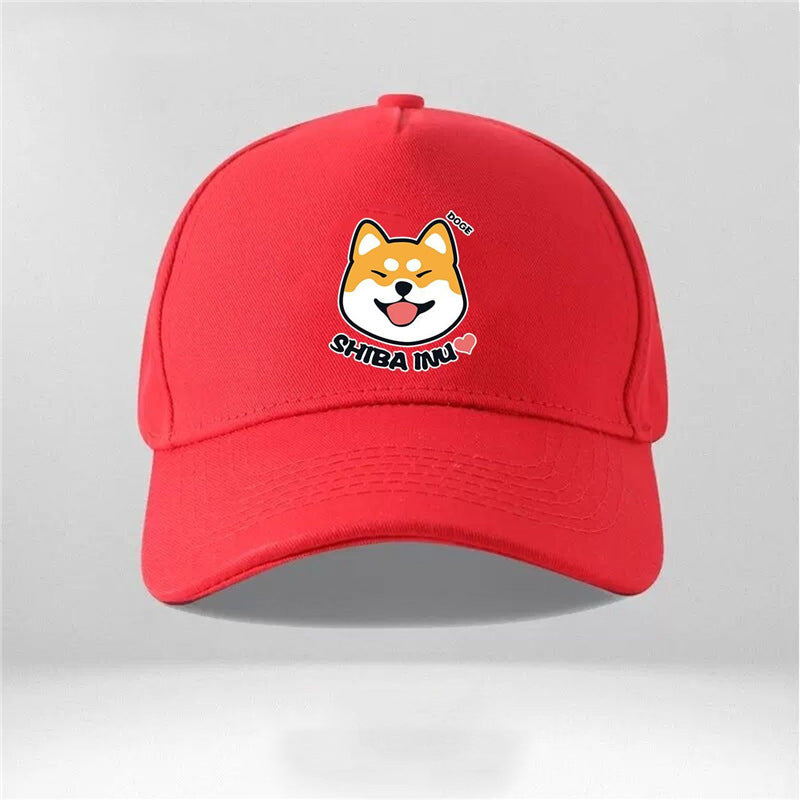 Cartoon Dog Shiba Inu Couple Peaked Cap for Men and Women – New Trendy Adjustable Hat