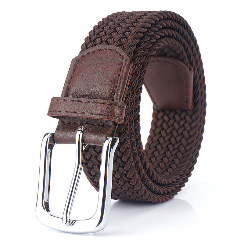 Silk Elastic Woven Canvas Belt – Unisex Adjustable Men’s & Women’s Waistband