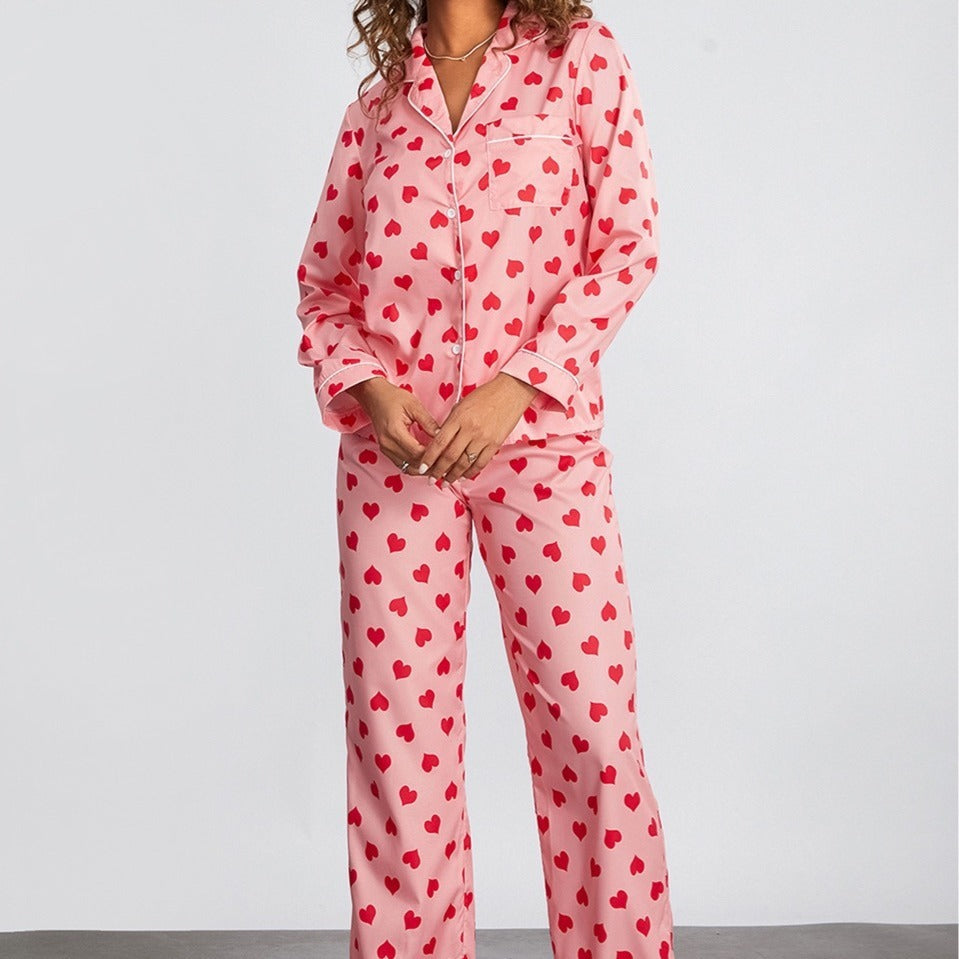 Unisex Cartoon Print Loungewear Set Relaxed Polyester