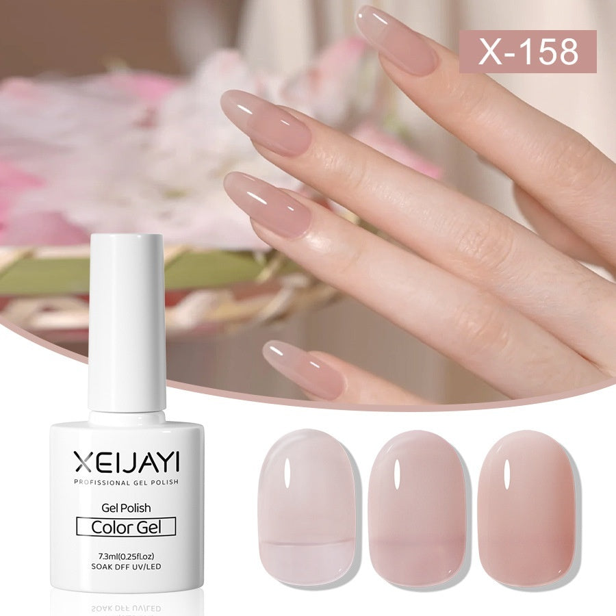 Nude Ice Transparent Color Cherry Red White UV Polish