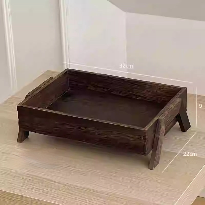 Rectangular Solid Wood Storage Tray