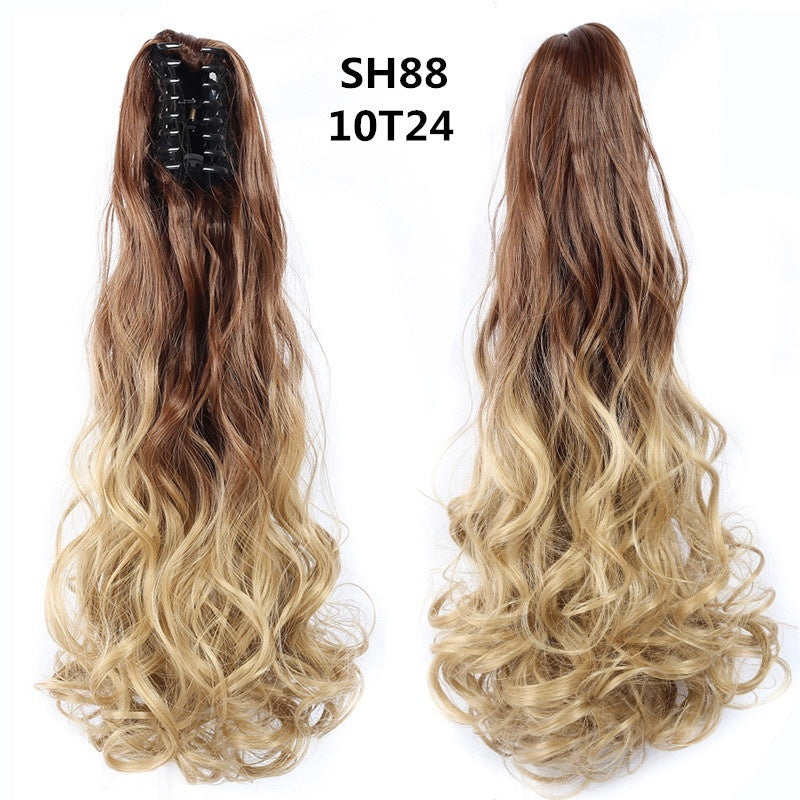 Colorful Long Curly Clip-On Ponytail Wig – Vibrant & Heat-Resistant