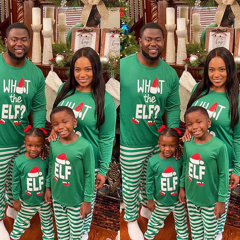 Christmas Print Round Neck Long Sleeve Fashion Casual Parent-Child Suit