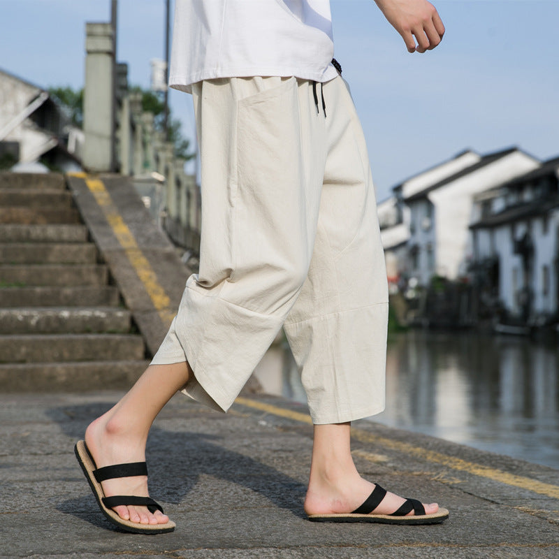 Men’s Linen Beach Pants – Thin Casual Comfortable Summer Trousers