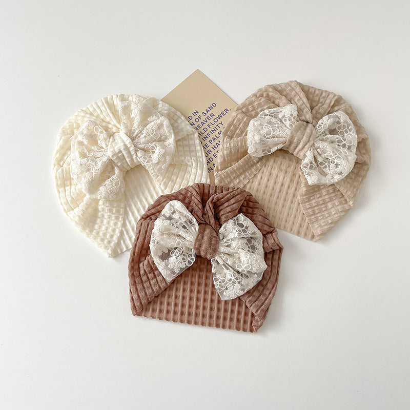 Solid Color Bowknot Fashion Personalized Baby Hat