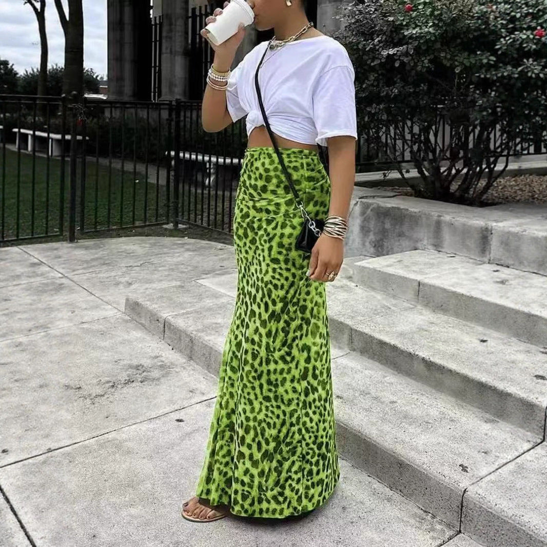 Leopard Print Bodycon Mini Skirt – Women’s High Waist Streetwear Hip Skirt