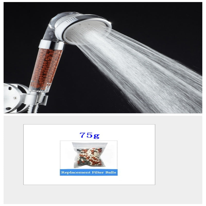 3-Speed Transparent Handheld Showerhead – Pressurized Negative Ion Filter & Water Purifier Nozzle