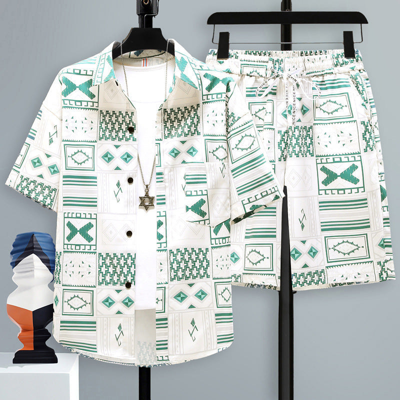 Men's Casual Sports Cool Shorts Two-piece Set
