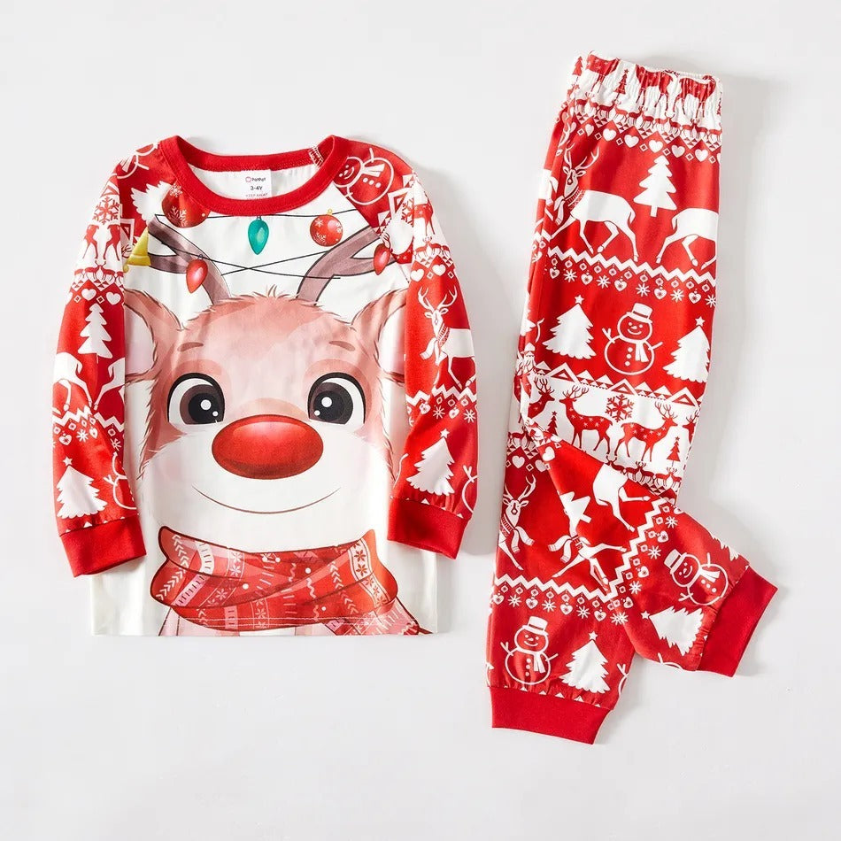New Fashion Casual Christmas Print Home Wear Parent Child Set