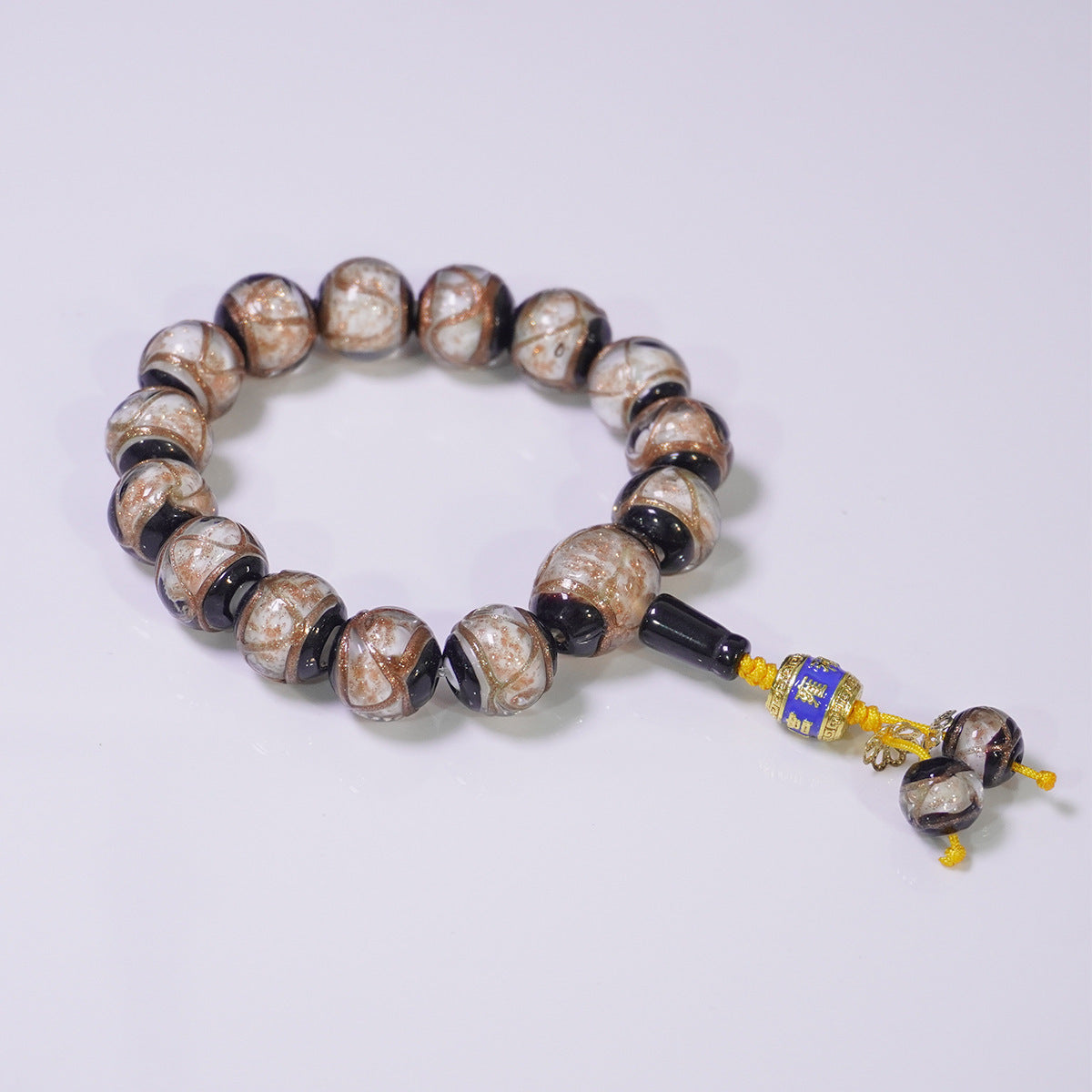 Fragrant Gray Colored Glaze Bracelet Ancient Gold Sand Colored Glaze String