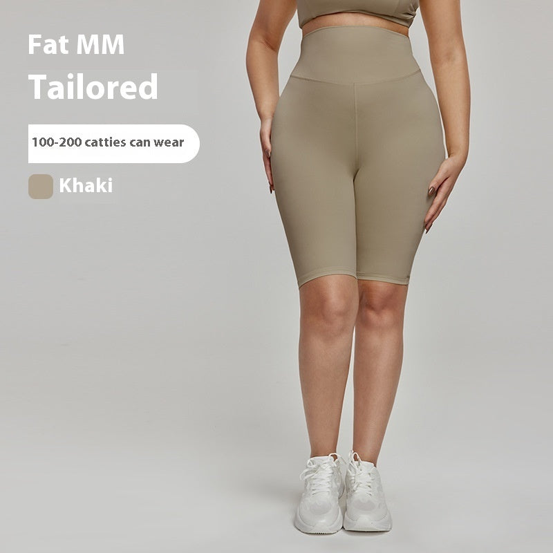 Nylon Plus Size Sports Shorts High Waist
